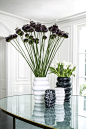 KELLY WEARSTLER | ORGANIC VASE. White Calacatta and Negro Marquina marble