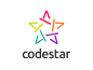 Code Star type flat vector typography logotype identity branding brand symbol icon logo design logo