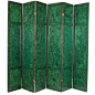 Six Panel Malachite Painted Screen: 