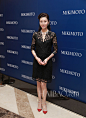 李嘉欣身穿华伦天奴(Valentino)尖头鞋出席御木本(Mikimoto)新店开幕活动