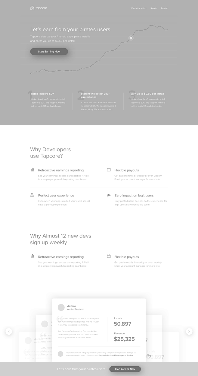 Wireframe for Tapcor...