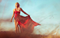 People 1920x1200 red dresses dust