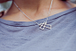 乌克兰设计师Lena 纯银925立体3D镂空现代几何项链 当代十字架-淘宝网