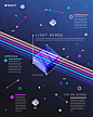 高端荧光炫彩信号错乱丢失抽象全息渐变光效概念海报 Light Surge