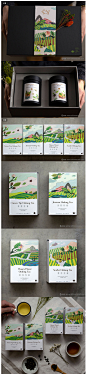 丰茶手绘水彩茶乡美景篇有机茶叶礼盒包装设计-上海包装设计公司-尚略广告