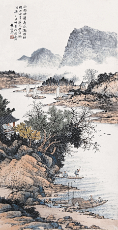 honghui采集到水墨山水绘（国画）