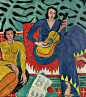 亨利·马蒂斯 《音乐课》115.25cm×115.25cm布面油画1939年藏于阿尔布赖特-克诺克斯艺术博物馆