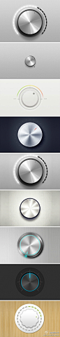 33款漂亮的旋钮设计：http://t.cn/zjZwCZ5，每个旋转按钮的设计都可以看出作者的创新和PS功力。