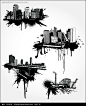 城市涂鸦剪影矢量图(编号:2504036) 城市风光 空间环境