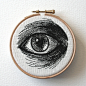Hand-stitched Eye Artworks by Sam P. Gibson : Sam P. Gibson is a UK-based artist and jeweler that creates incredible embroidered illustrations. I particularly like this series of stitched eyes.

"My stitched illustrations developed from a desire to m