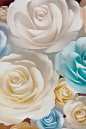 blue • beige : blue & beige roses