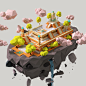 Isometric Temple : Isometric Temple Постигаю Low Poly