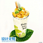 日式手绘美食料理插画JPG图片素材奶茶甜品小吃拉面菜单设计冰淇淋水彩