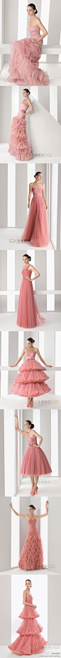 8款粉色系抹胸款婚纱。。你喜欢哪件？~_向着阳光的收藏_我喜欢
