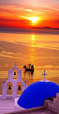 Santorini sea view sunset ~ Greece: 