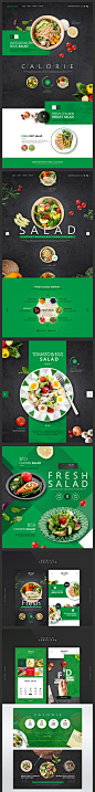 绿色餐饮合理配餐餐饮美食WEB界面APP页面UI界面网页PSD设计素材