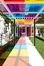 Daniel Buren Creates Chromatic Garden Landscape at Hotel Le Bristol | See more articles at <a class="text-meta meta-link" rel="nofollow" href="<a class="text-meta meta-link" rel="nofollow" href="http