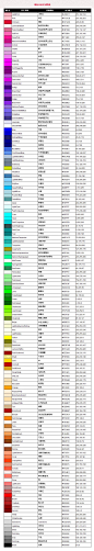 颜色中英文对照表