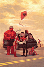 艺术家 Julian Totino Tedesco 绘制的【漫威超级英雄】漫画封面，插画