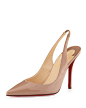 Christian Louboutin Apostrophy Red-Sole Slingback Pump, Beige - Neiman Marcus