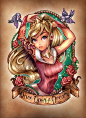 美国艺术家 #Tim Shumate# 迪士尼公主-纹身公主