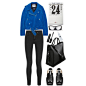 A fashion look from January 2016 featuring suede moto jacket, black high waisted jeans and black leather shoes. Browse and shop related looks.