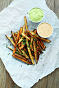 Tex Mex Oven Fries with Two Dipping Sauces.