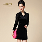 【jmfive旗舰店】jmfive2013秋冬新款女装欧美大牌气质大码修身丝绒长袖连衣裙秋装#欧美##新款##气质##