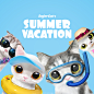 Summer Vacation : Sugar Cat's summer vacation!Hot Summer, let's go to the beach?ⓒ Sugar Cat & Candy Doggie