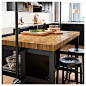 VADHOLMA 瓦德侯玛厨房岛台黑色, 橡木 -IKEA : 独立的岛屿式厨柜；便于放在厨房您所希望放置的地方。