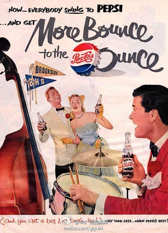 百事可乐的复古怀旧海报。 ​ ​​​​