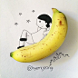 韩国插画师Hyemi Jeong的作品，只要发挥想象力，简单的小事物也能闪闪发亮。