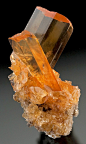 Golden Selenite on Selenite from Peru