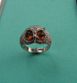 Sterling Silver Owl Ring With  Amber Eyes : This brand new item is a sterling silver Owl ring with Natural Amber eyes. This original design is hand made and hand finished in my studio and