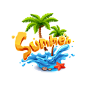 夏日元素，装饰png 透明素材 海 沙滩 椰子树 @♥⺌恋蝶︶ㄣ设计