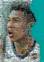 Bucks: The deers of Milwaukee : A series of mosaic portraits of players of Milwaukee Bucks created using the actual map of the Wisconsin metropolis as structural grid. 