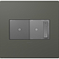 Legrand adorne 2-Gang Soft Touch Moss Grey Double Square Wall Plate: 