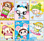 卡通面包 卡通熊猫 卡通女孩 卡通狗 卡通猴 卡通字设计 卡通底纹 糖果色 韩版卡通 包装设计 广告设计模板 源文件 300DPI PSD