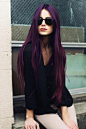 Dark purple plum hair