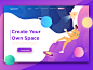 Space Header Illustration : Hi long time no shot ! Today I created space illustration illustration for website header , I explore the color and trying to create freehand illustrations so this is first time I created this :D

...