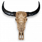 Carved Buffalo Skull - Goddess Lakshm