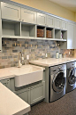 Clothes just be laundered every day and on time if I had this fab laundry room:)