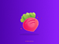 Radish affinitydesigner brush grainy cute baby fruit radish gradient dribbble cartoon icon design vector illustration