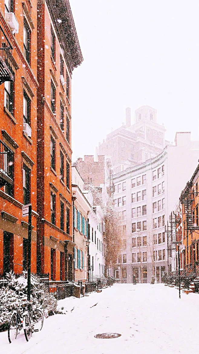 城市雪景