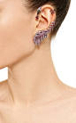 Pink Sapphire And Diamond Feather Earring by Wendy Yue for Preorder on Moda Operandi: