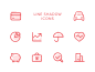 Line shadow icons