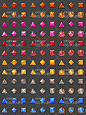 18阶宝石图标素材 11种颜色 进阶升级 手游游戏宝石PNG图标素材-淘宝@北坤人素材