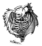 skull wings evil bones picture and wallpaper