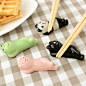 日式zakka餐具架 创意陶瓷筷子架 厨房可爱小动物筷枕筷托 36578-tmall.com天猫