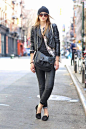 Black and leather for the ultimate urban edge #streetstyle